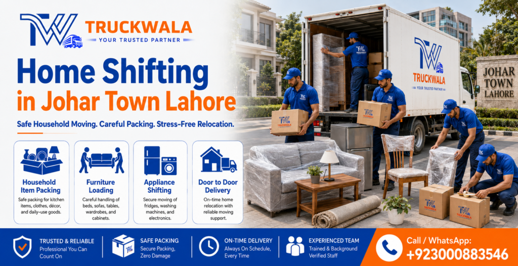 Home Shifting in Johar Town Lahore